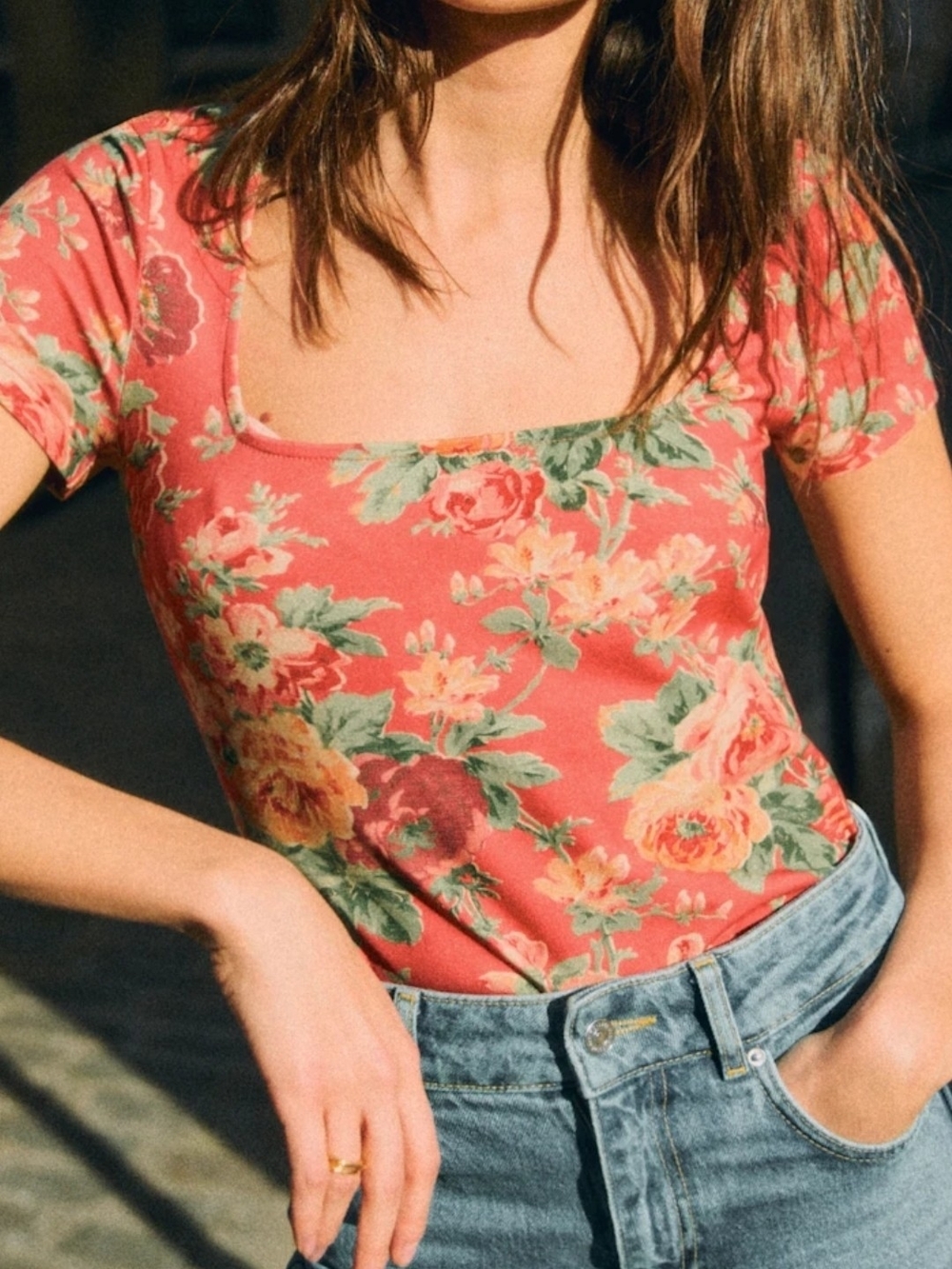 Sezane T Shirt Amara In Almeria PRINT SIZE MEDIUM